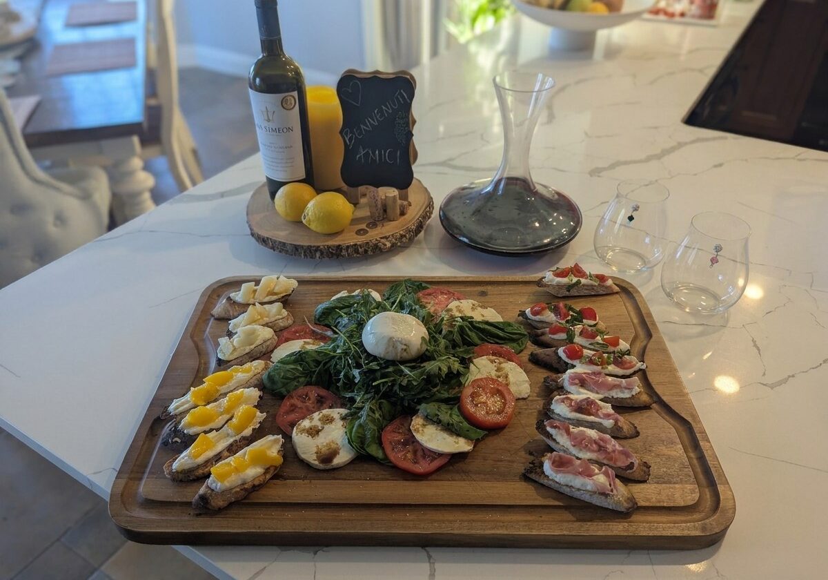 Deconstructed Caprese with Bruschetta