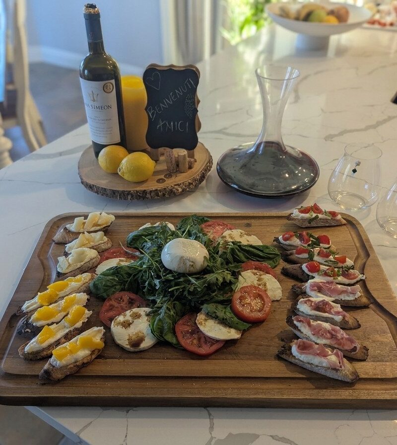 Deconstructed Caprese with Bruschetta