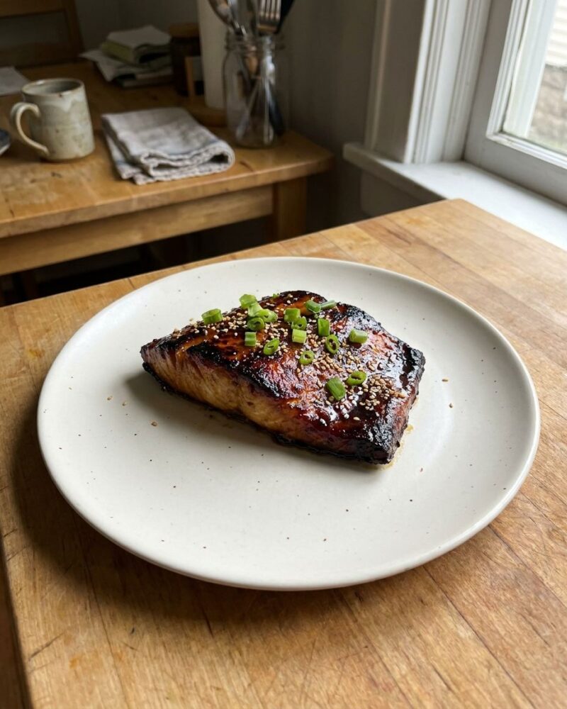 Miso-glazed black cod, broiled and caramelized