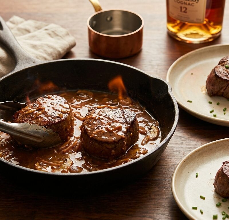 Steak Diane, Flamed in Cognac