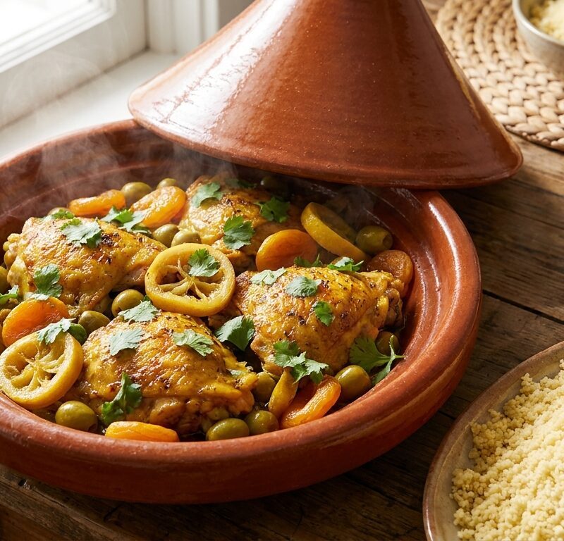 Chicken Tagine with Apricots, Olives & Preserved Lemon